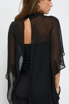 Fitted Bandeau Top with Chiffon Shawl