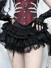 Y2K Subculture Cross Lace Bodycon Shorts