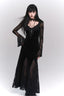 American Gothic Vintage Lace Patchwork Flare Sleeve Maxi Dress