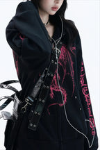 Dragon Graphic Long Sleeve Hoodies