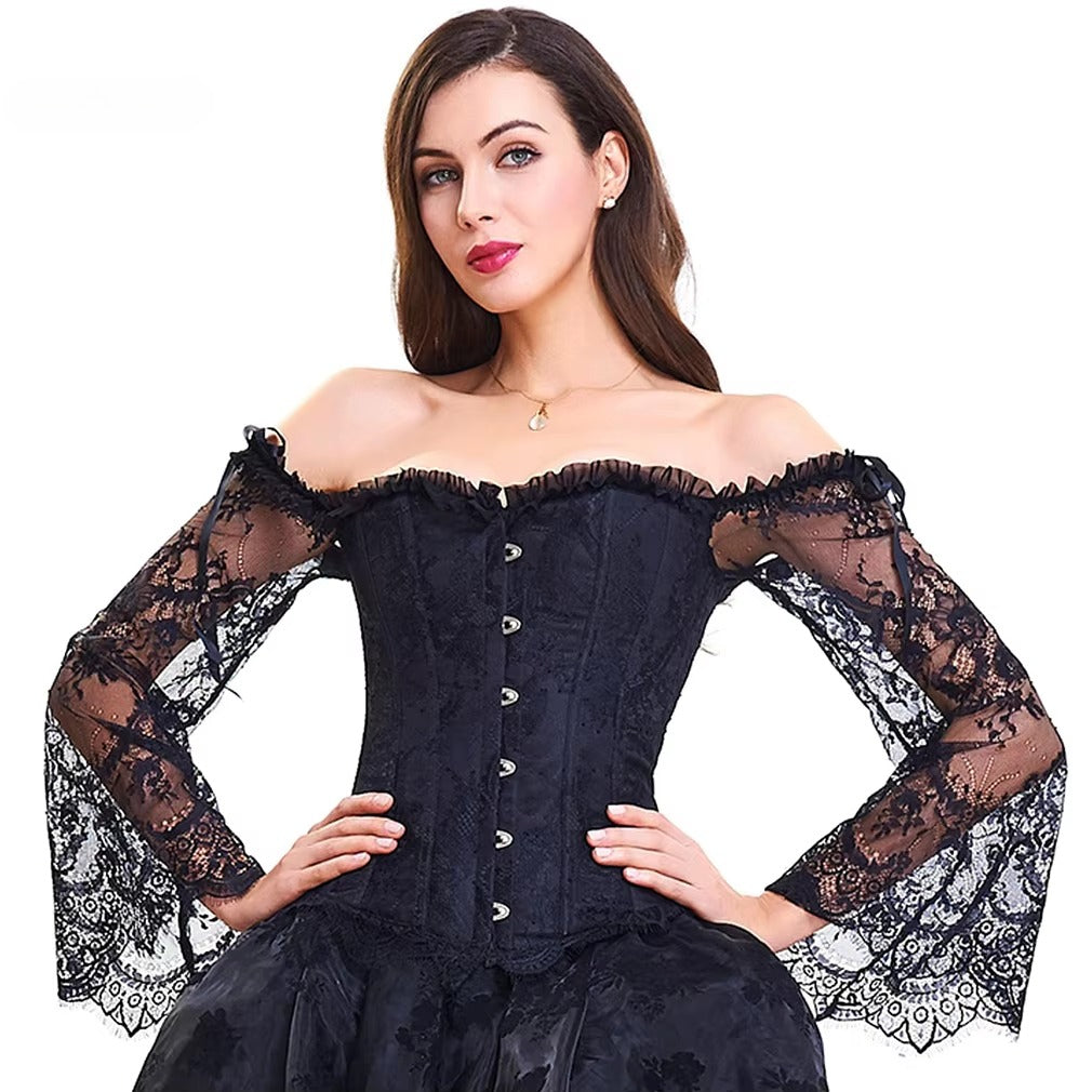 Off-Shoulder Floral Corset Secondary image