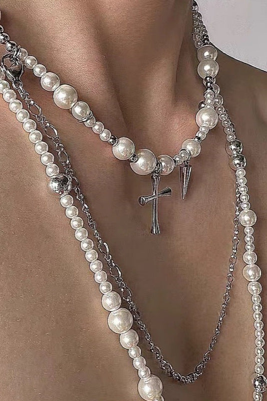 Elegant Multi Layer Bead Rivet Necklace Secondary image