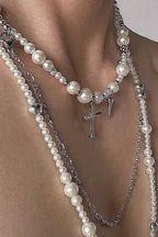 Elegant Multi Layer Bead Rivet Necklace
