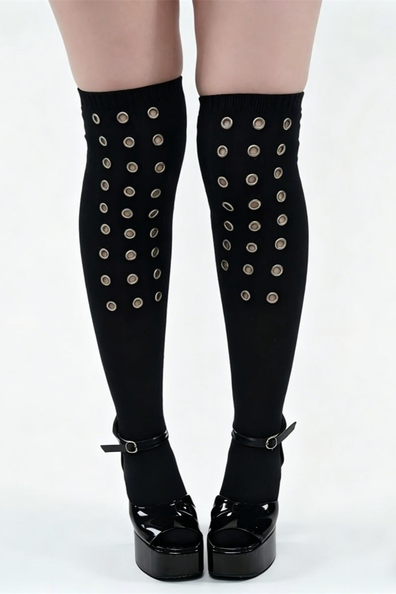 Y2K Hole Elastic Over The Knee Socks
