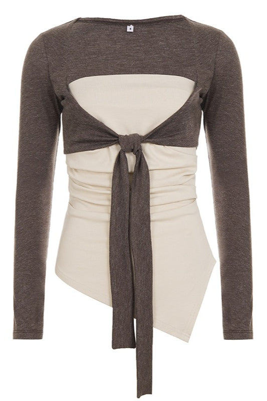 Asymmetric Tube Top Layered Cardigans