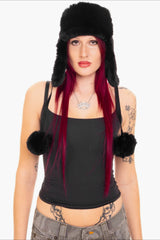 Y2K Cross Rhinestone Warm Ushanka Hat