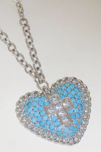 Vintage Cross Turquoise Stone Necklace