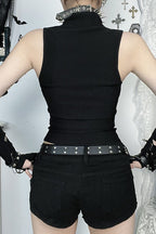 Dark Gothic Lace-up Zipper Corset