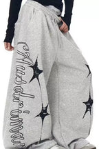 Star Script Baggy Drawstring Pants