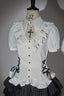 White Gothic Blouse And Tiered Mini Skirt Set