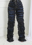 Striped Gothic High Waist Zipper Pant