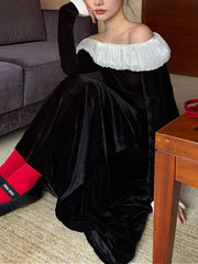 Elegant Ruffle Velvet Blouse