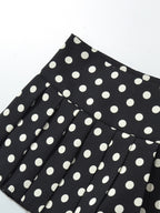 Retro Polka Dot High-Waist Skirt