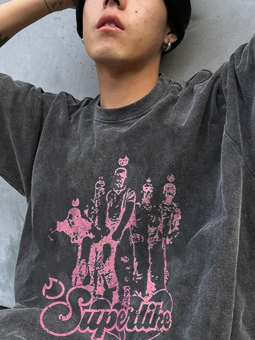 Vintage King Print Washed Heavyweight T-shirt