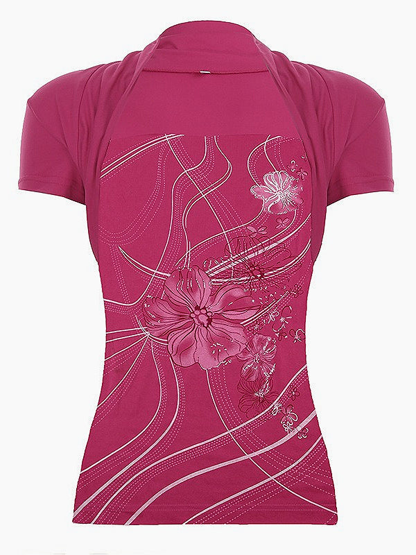 Millennium Retro Floral Printed Off-shoulder T-shirt Secondary image