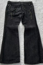 Cross Graphic Washed Wide Leg Jeans