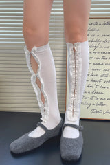Cute Y2K Cutout Lingerie Clip Thigh Socks