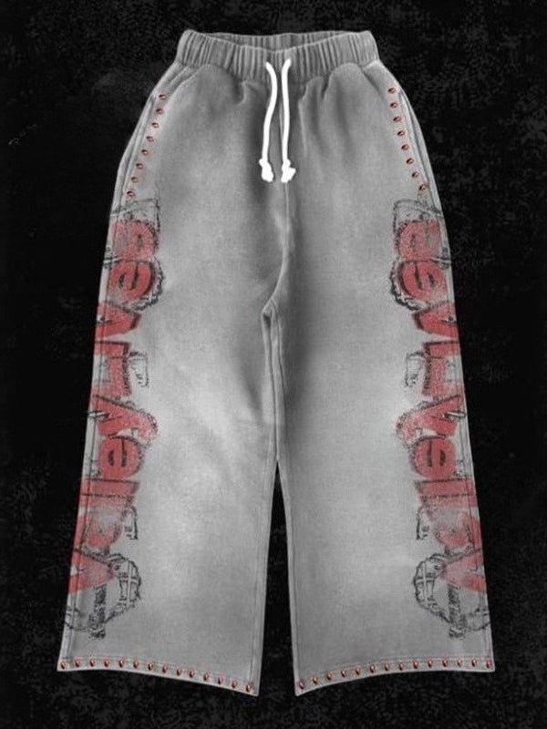 Gothic Grunge Graphic Thickened Fleece Oversized Hoodie Secondary image