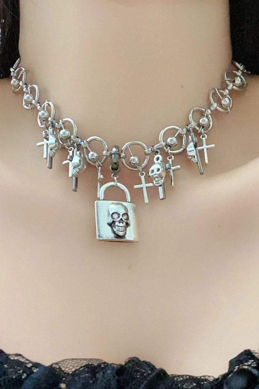 Vintage Dangle Cross Layered Key Necklace Main image
