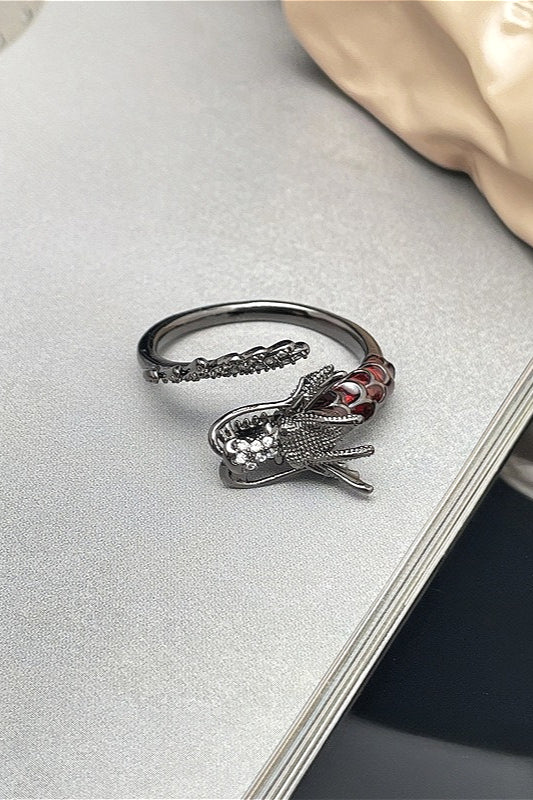 Gothic Dark Style Red Diamond Ring Secondary image