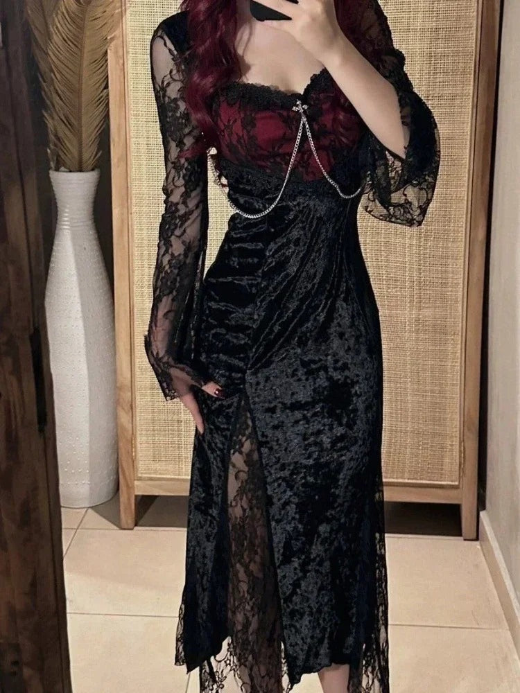 Gothic Lace Slim Midi Dress Secondary image