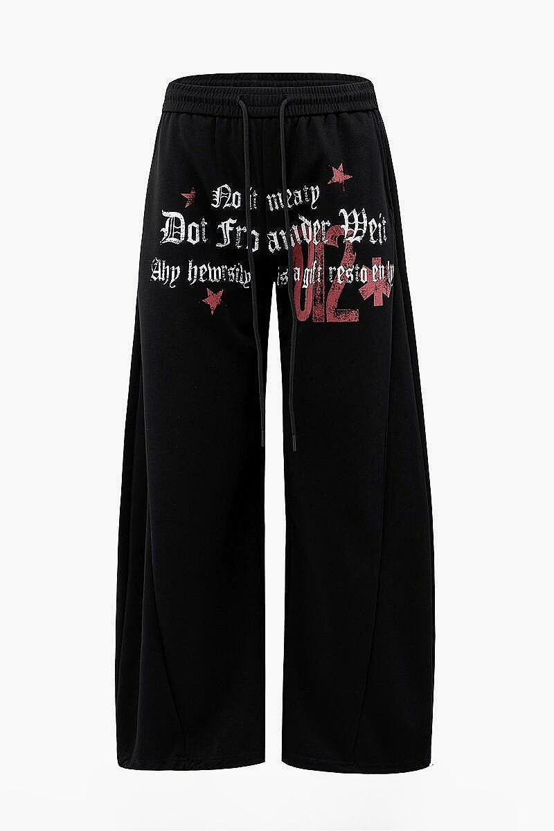 Subculture Letter Print Scimitar Pants