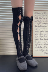 Cutout Hollow Ruffle Trim Ankle Socks