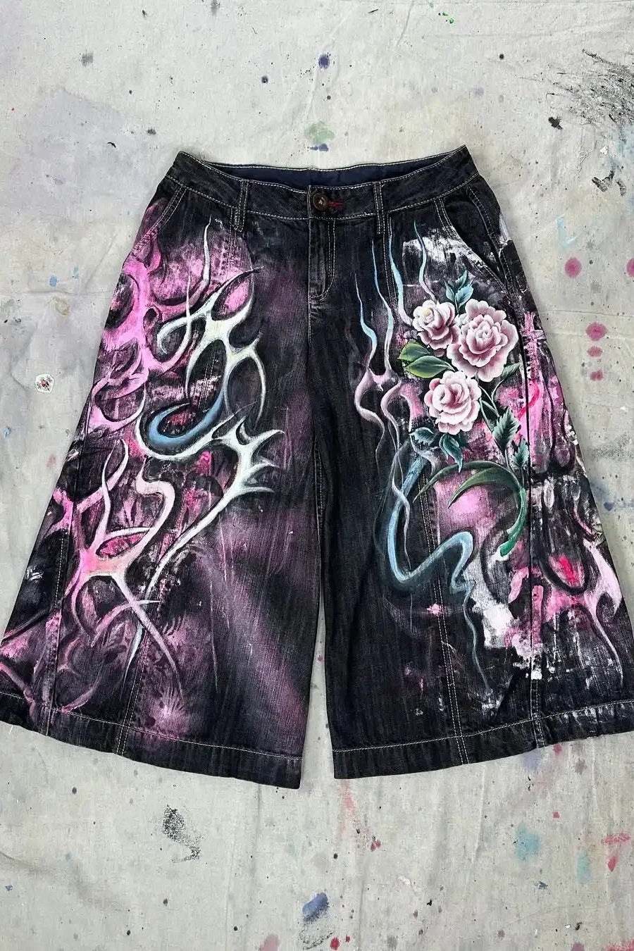 Unisex Hip Hop Vintage Denim Shorts Secondary image