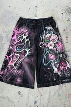 Unisex Hip Hop Vintage Denim Shorts