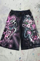 Unisex Hip Hop Vintage Denim Shorts