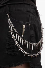 Punk Metal Studded Waist Chain