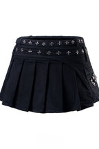 Studded Pleated Mini Skirt