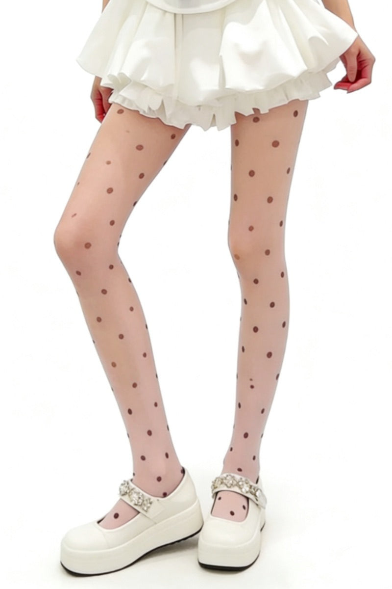 Y2K Sweet Colorful Polka Dot Tights