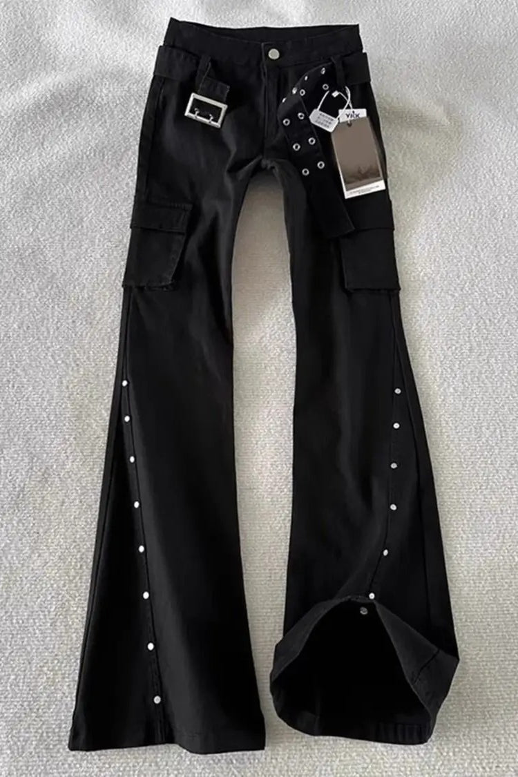 Retro Dark Gothic Flared Pants Main image
