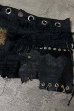 Metal Detail Denim Hot Pants