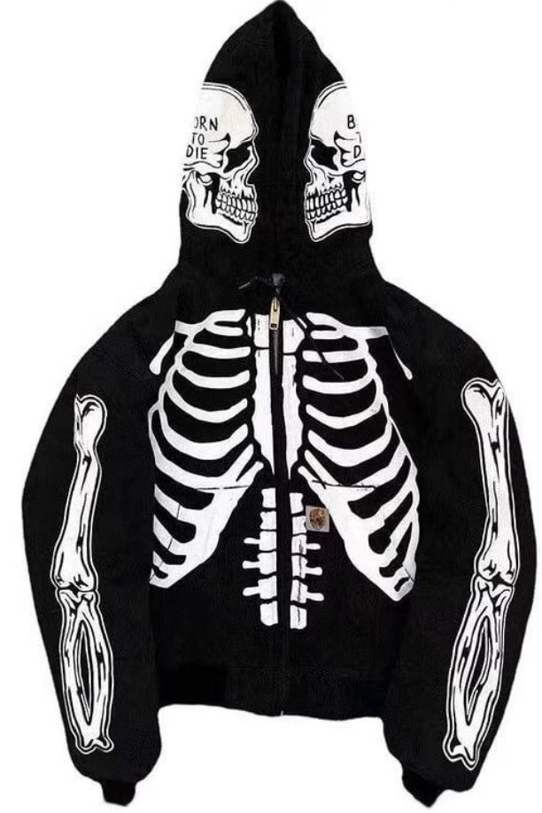 Skeleton Body Graphic Zip Hoodie Main image