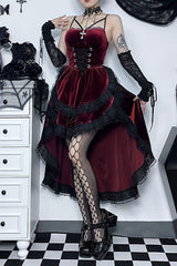 Gothic Lace-Up Waist Halloween Dress