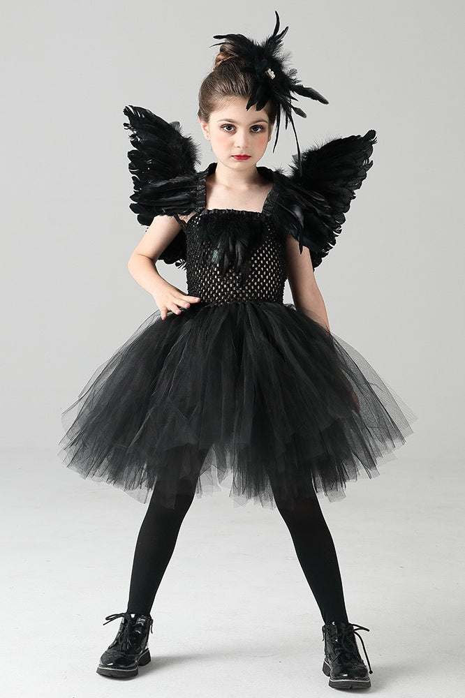 Black Swan Dress Kid Halloween Costume Main image
