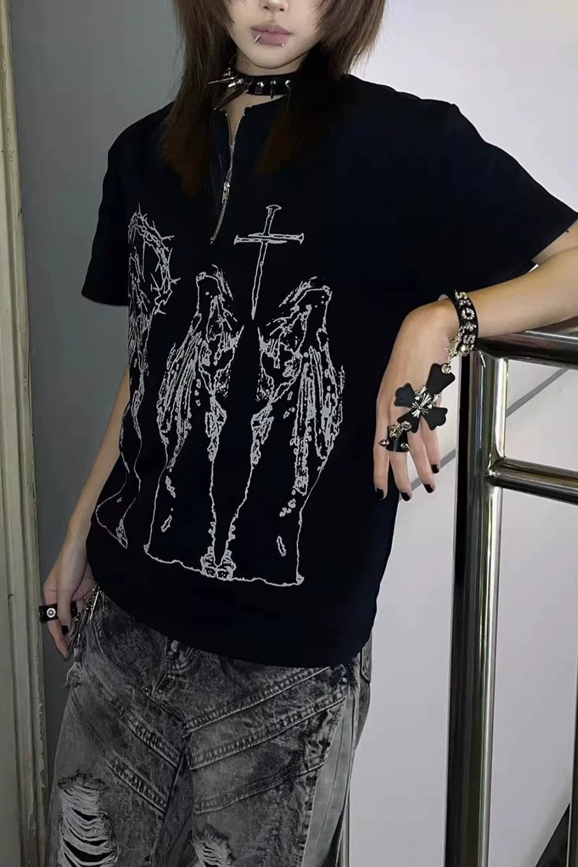Contrast Graphic Short Sleeve T-Shirt