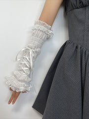Stylish Lolita Lace Mesh Ruffle Gloves