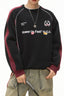 Contrast Raglan Racing Graphic Sweatshirt