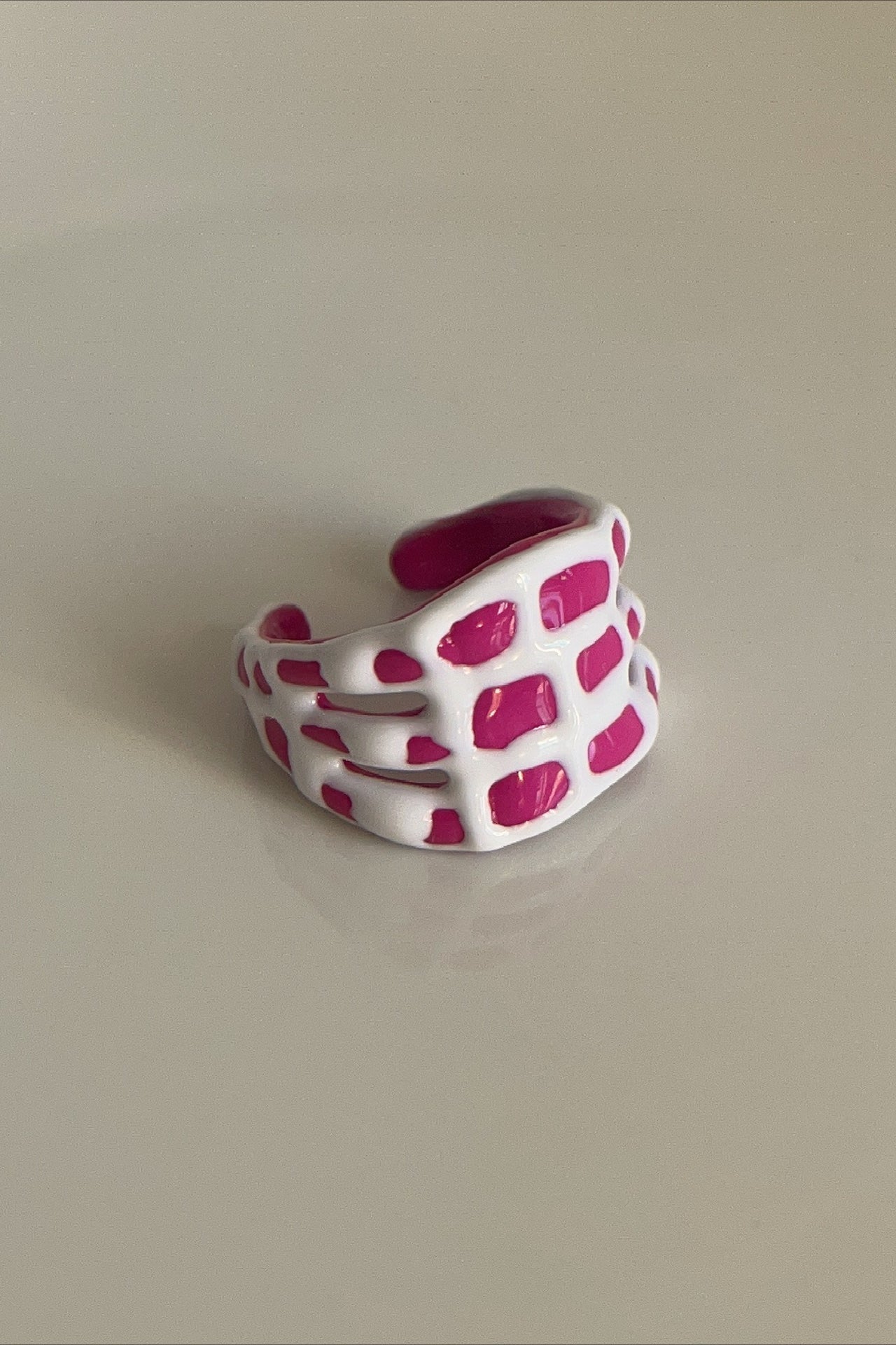 Enamel Oil Macaron Open Metal Ring Secondary image