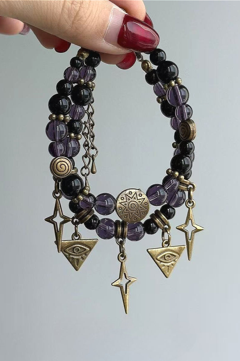 Retro Antique Gold Beaded Bracelet