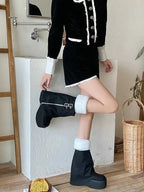 Autumn Winter Plush Knit Pile JK Calf Socks