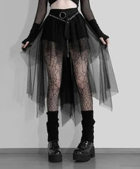 Velvet Lace Patchwork Trumpet Skirt