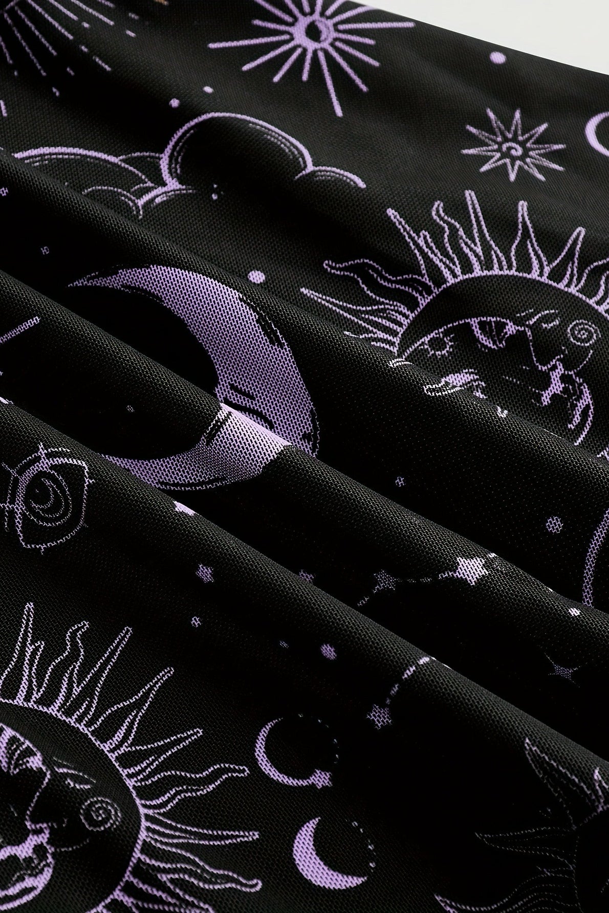 Gothic Star Moon Mesh Flare Sleeve Mini Dress