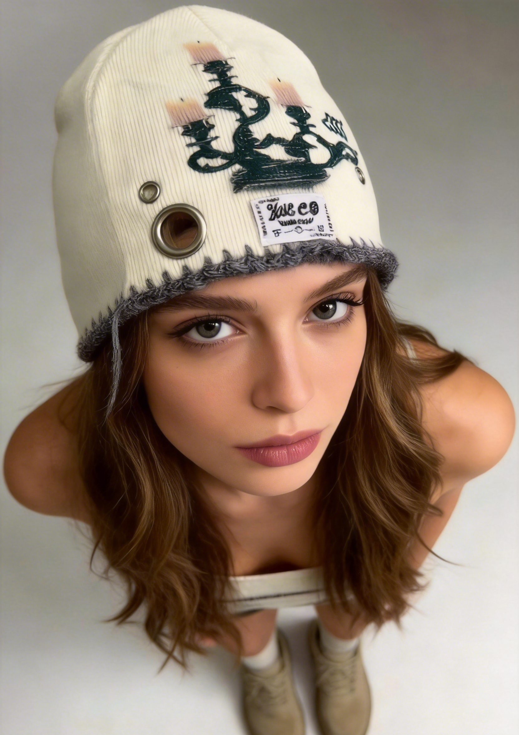 2000s Gothic Y2k Autumn Winter Wool Acrylic Warm Unisex Hat