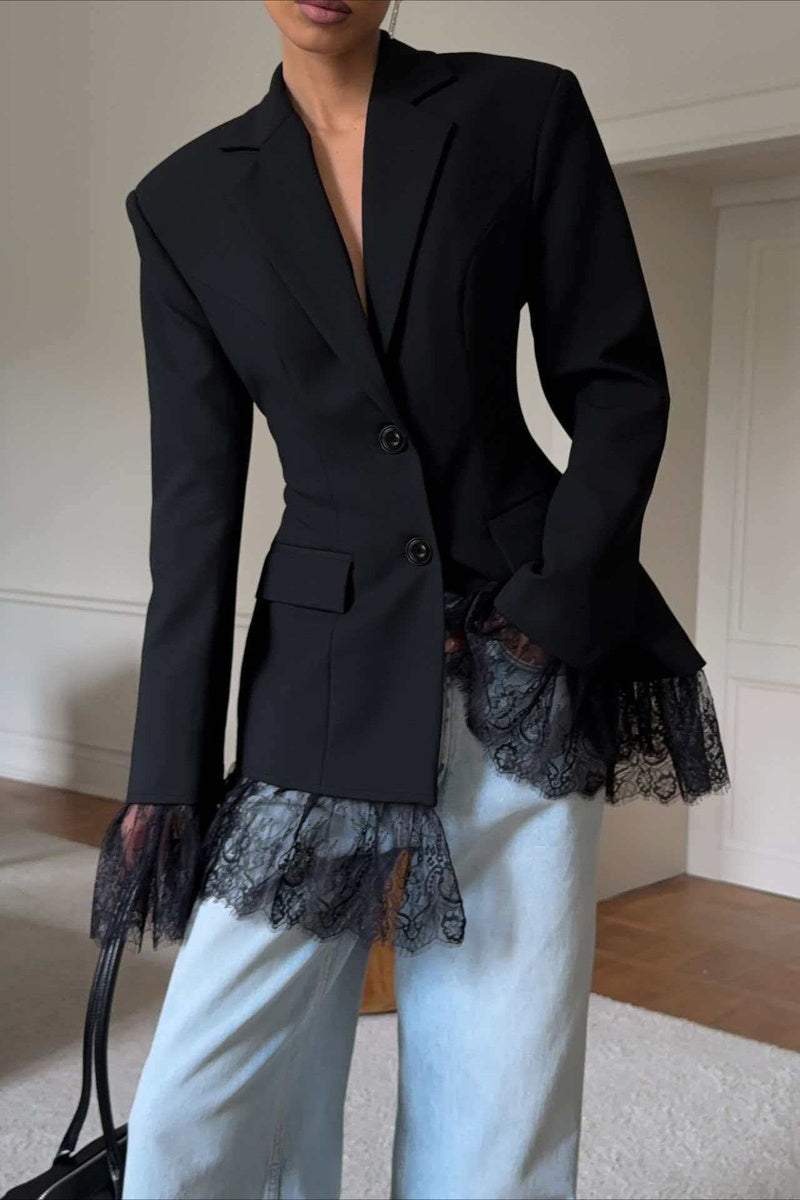 Lace Hem Tailored Coat Main image