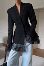 Lace Hem Tailored Coat