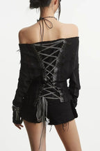 Lace Up Off Shoulder Top
